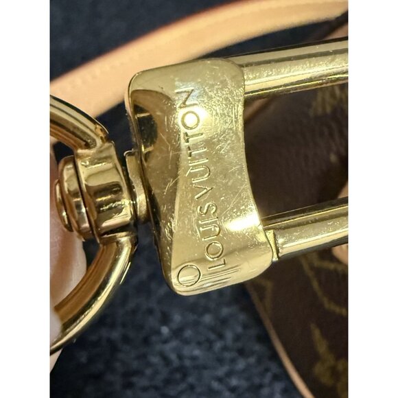 Louis Vuitton Monogram Mini Handbag Brown Leather Canvas Gold Hardware - Picture 14 of 16